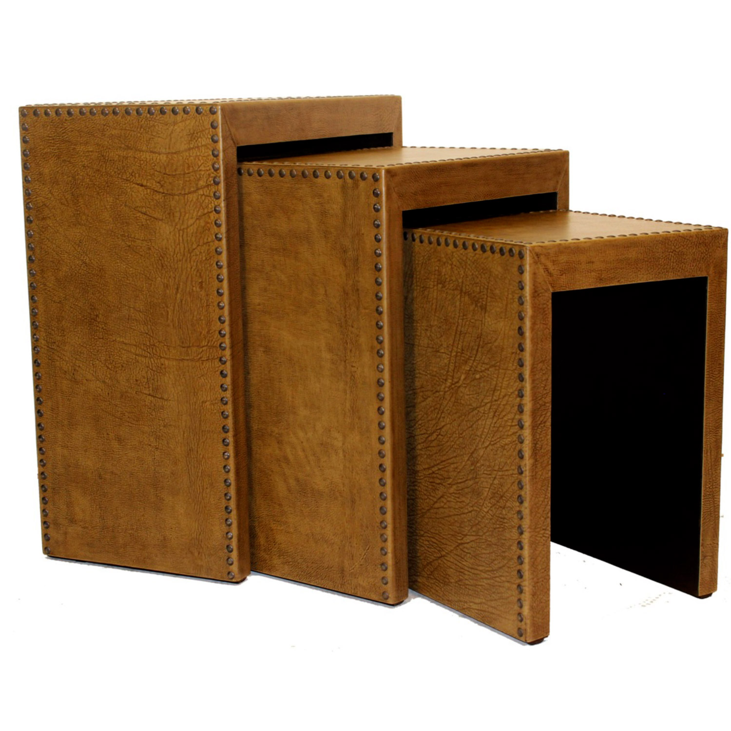 Leather Nesting Tables, Set Of 3 Peninsula